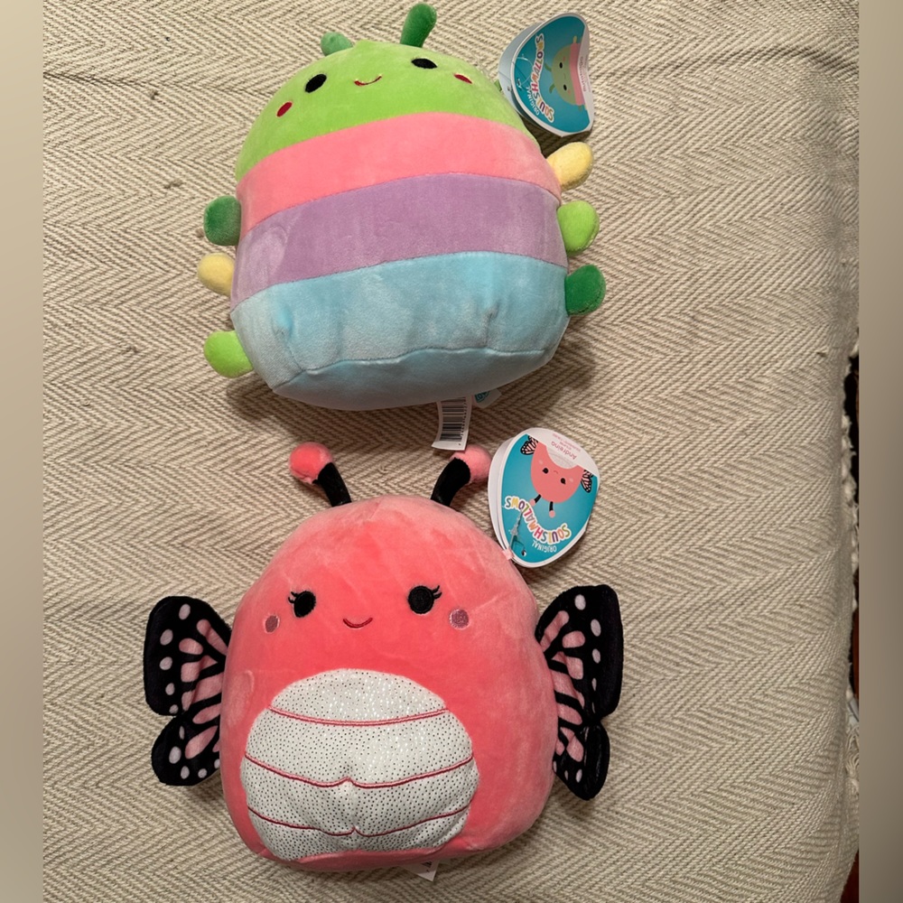 Squishmallow Butterfly and Caterpillar Bundle